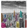 image:imageAmbesonne New York Shower Curtain NYC Cityscape Monochrome Photograph Colorful Buildings Urban Architecture Cloth Fabric Bathroom Decor Set with Hooks 69 W x 70 L Grey Multicolor