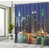 image:imageAmbesonne New York Shower Curtain NYC Midtown Skyline in Evening Skyscrapers Metropolis City States Photo Cloth Fabric Bathroom Decor Set with Hooks 69 W x 70 L Royal Blue