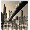 image:imageAmbesonne New York Shower Curtain Queensboro Bridge NYC Night Sepia Artprints Urban City View Modern Life Theme Cloth Fabric Bathroom Decor Set with Hooks 69 W x 75 L Grey Brown