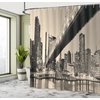 image:imageAmbesonne New York Shower Curtain Queensboro Bridge NYC Night Sepia Artprints Urban City View Modern Life Theme Cloth Fabric Bathroom Decor Set with Hooks 69 W x 75 L Grey Brown