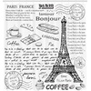 image:imageAmbesonne Paris Shower Curtain Traditional Famous Parisian Elements Bonjour Croissan Coffee Eiffel Tower Print Cloth Fabric Bathroom Decor Set with Hooks 69 W x 70 L Charcoal Grey