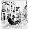 image:imageAmbesonne Sketchy Shower Curtain Gondola in Venice European Famous Canal History Mediterranean Holiday Image Cloth Fabric Bathroom Decor Set with Hooks 69 W x 70 L Black and White