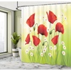 image:imageAmbesonne Whale Shower Curtain Mammal on Wavy Ocean Design Swimming to an Island Palm Trees Print Cloth Fabric Bathroom Decor Set with Hooks 69 W x 70 L Blue Pink and GreenRed Green