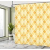 image:imageAmbesonne Whale Shower Curtain Mammal on Wavy Ocean Design Swimming to an Island Palm Trees Print Cloth Fabric Bathroom Decor Set with Hooks 69 W x 70 L Blue Pink and GreenMarigold Mustard