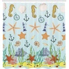 image:imageAmbesonne Whale Shower Curtain Mammal on Wavy Ocean Design Swimming to an Island Palm Trees Print Cloth Fabric Bathroom Decor Set with Hooks 69 W x 70 L Blue Pink and GreenYellow Khaki Green Baby Blue