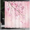 image:imageAmbesonne Whale Shower Curtain Mammal on Wavy Ocean Design Swimming to an Island Palm Trees Print Cloth Fabric Bathroom Decor Set with Hooks 69 W x 70 L Blue Pink and GreenPink Fuchsia