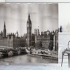 image:imageAmbesonne London Shower Curtain Westminster Big Ben and Bridge Nostalgic Image British Antique Architecture Cloth Fabric Bathroom Decor Set with Hooks 69 W x 70 L Sepia White
