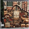 image:imageAmbesonne Rustic Shower Curtain Grunge US Patriotic Style American Barn Western Farmhouse Cottage Cloth Fabric Bathroom Decor Set with Hooks 69 W x 70 L Paprika Caramel and Dark Teal