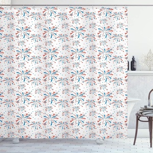 image:imageAmbesonne 4th of July Shower Curtain American Festivities with Freedom and Liberty Themes Summer Celebrations Cloth Fabric Bathroom Decor Set with Hooks 69 W x 70 L Red White Blue