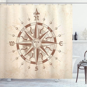 image:imageAmbesonne Whale Shower Curtain Mammal on Wavy Ocean Design Swimming to an Island Palm Trees Print Cloth Fabric Bathroom Decor Set with Hooks 69 W x 70 L Blue Pink and GreenTan Brown