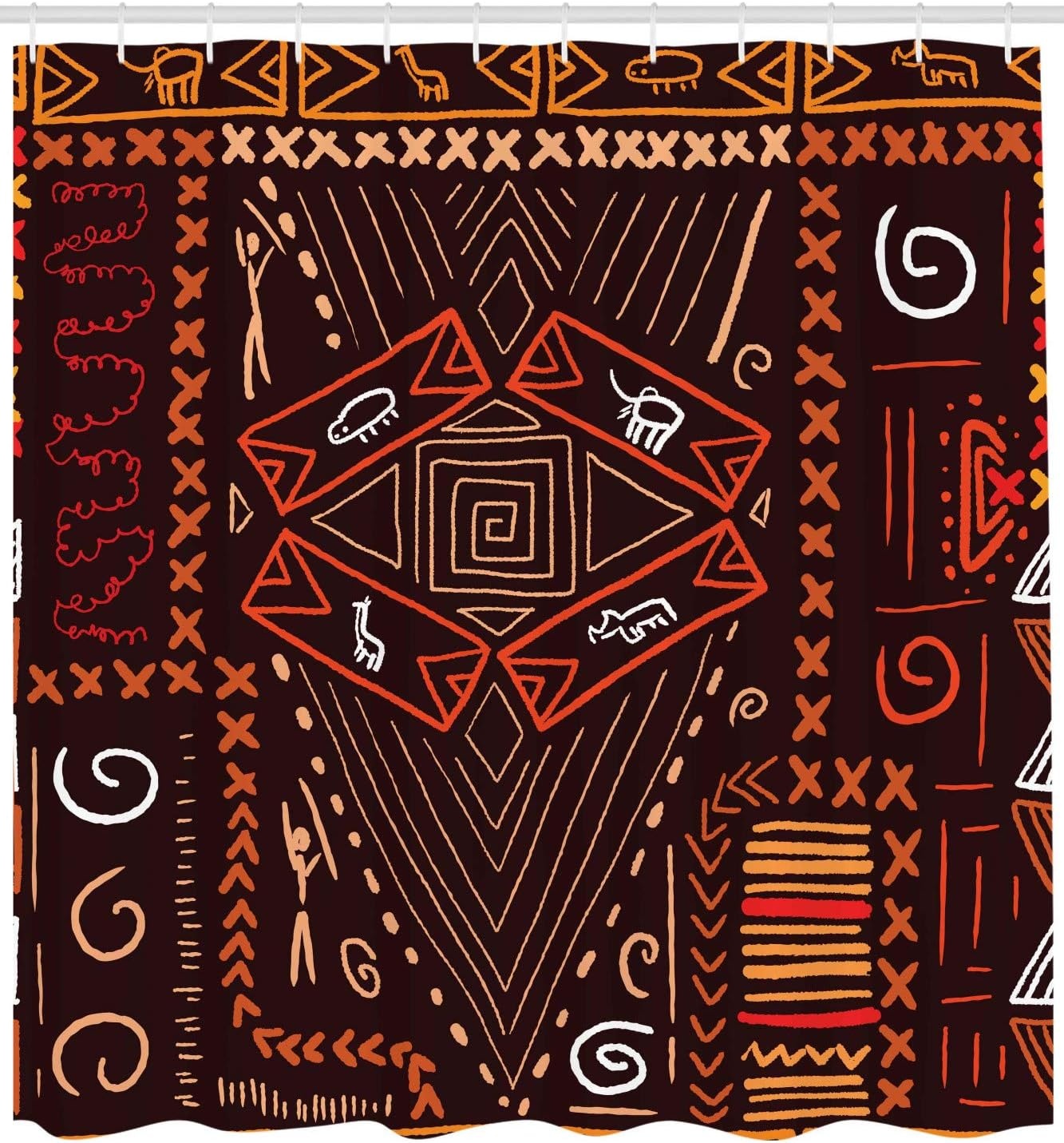 image:imageAmbesonne Hummingbirds Shower Curtain Tropical Flowers and Leaves Natural Foliage Vibrant Color Exotic Rainforest Cloth Fabric Bathroom Decor Set with Hooks 69 W x 70 L Soft Blue Coral GreenOrange and Black