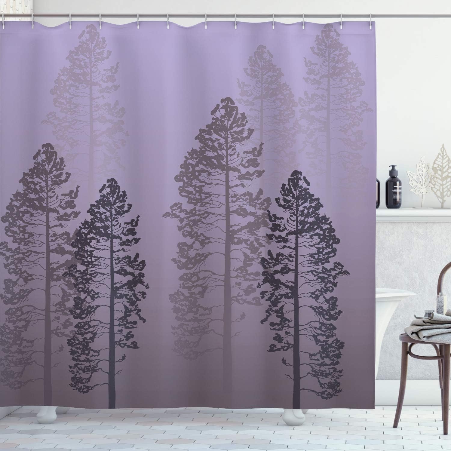 image:imageAmbesonne Hummingbirds Shower Curtain Tropical Flowers and Leaves Natural Foliage Vibrant Color Exotic Rainforest Cloth Fabric Bathroom Decor Set with Hooks 69 W x 70 L Soft Blue Coral GreenPale Lavender