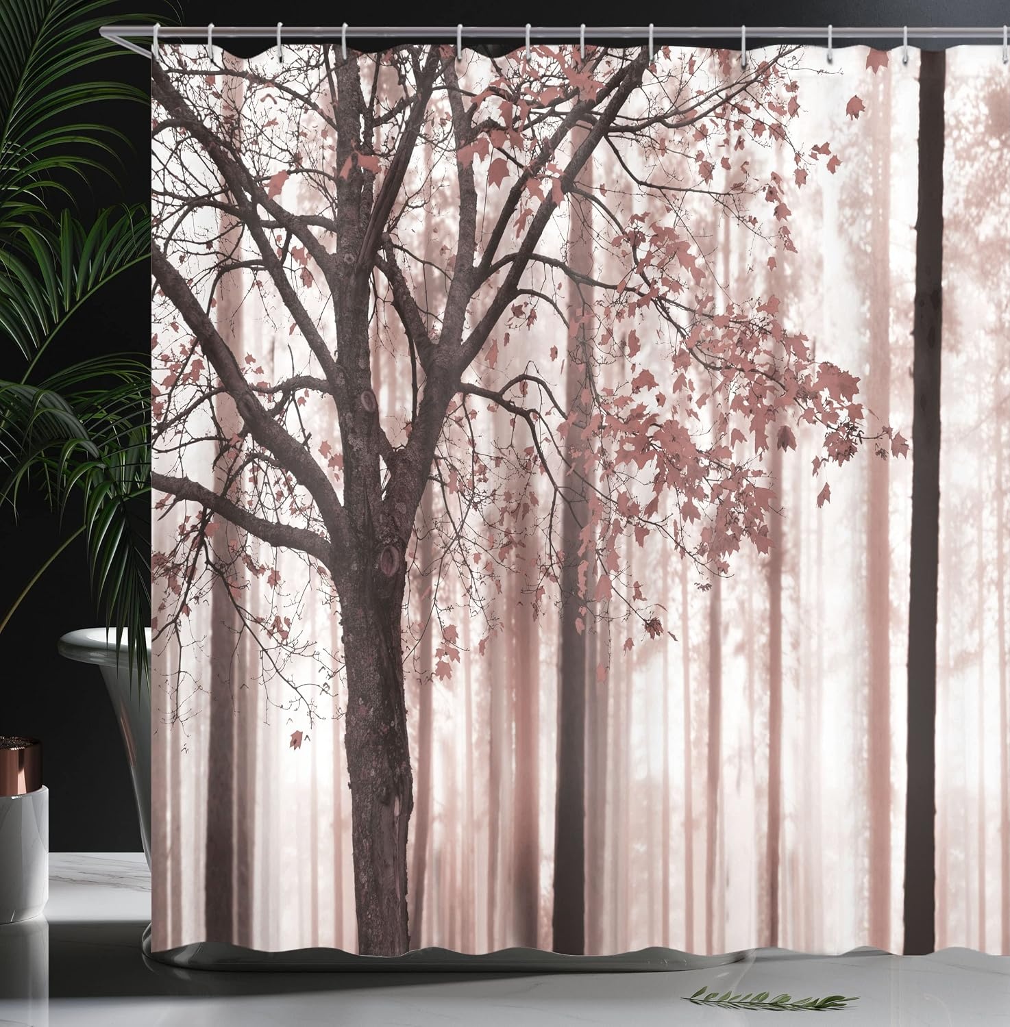 image:imageAmbesonne Hummingbirds Shower Curtain Tropical Flowers and Leaves Natural Foliage Vibrant Color Exotic Rainforest Cloth Fabric Bathroom Decor Set with Hooks 69 W x 70 L Soft Blue Coral GreenDried Rose