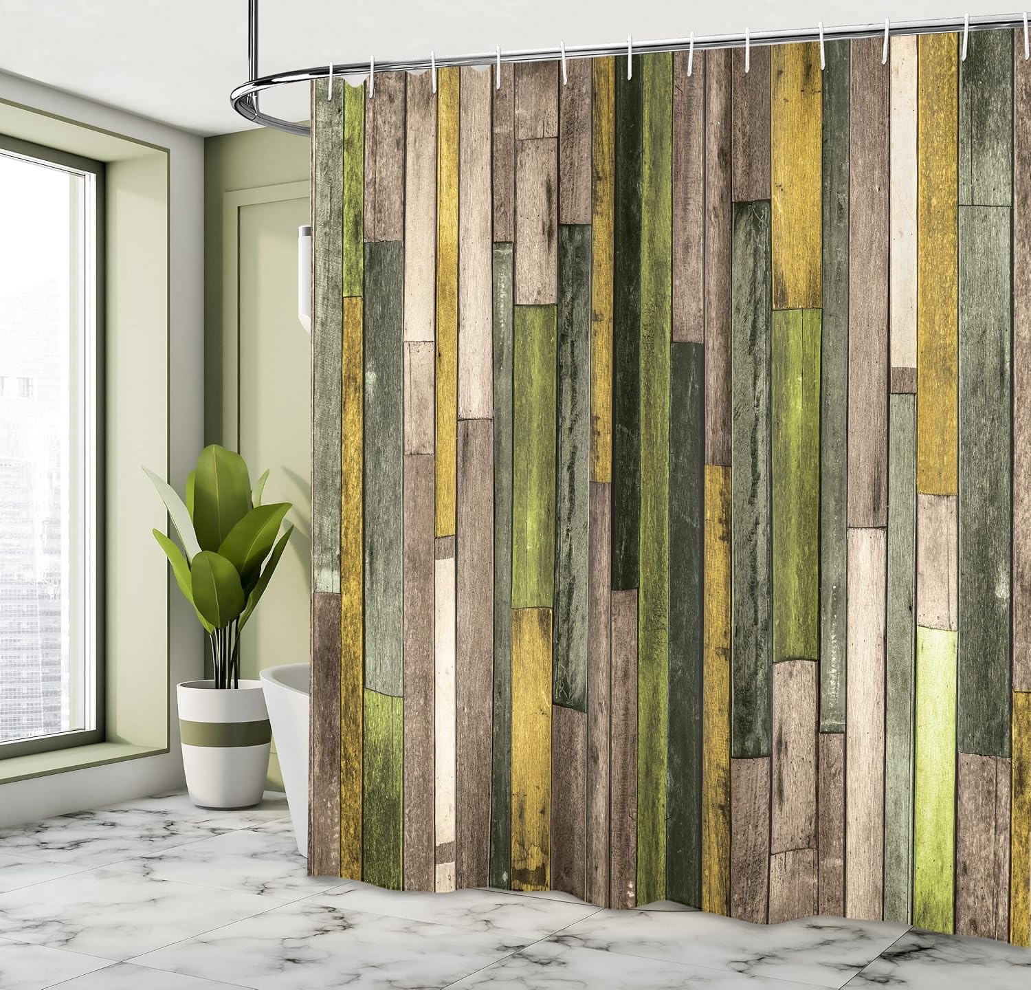 image:imageAmbesonne Hummingbirds Shower Curtain Tropical Flowers and Leaves Natural Foliage Vibrant Color Exotic Rainforest Cloth Fabric Bathroom Decor Set with Hooks 69 W x 70 L Soft Blue Coral GreenDust Sepia