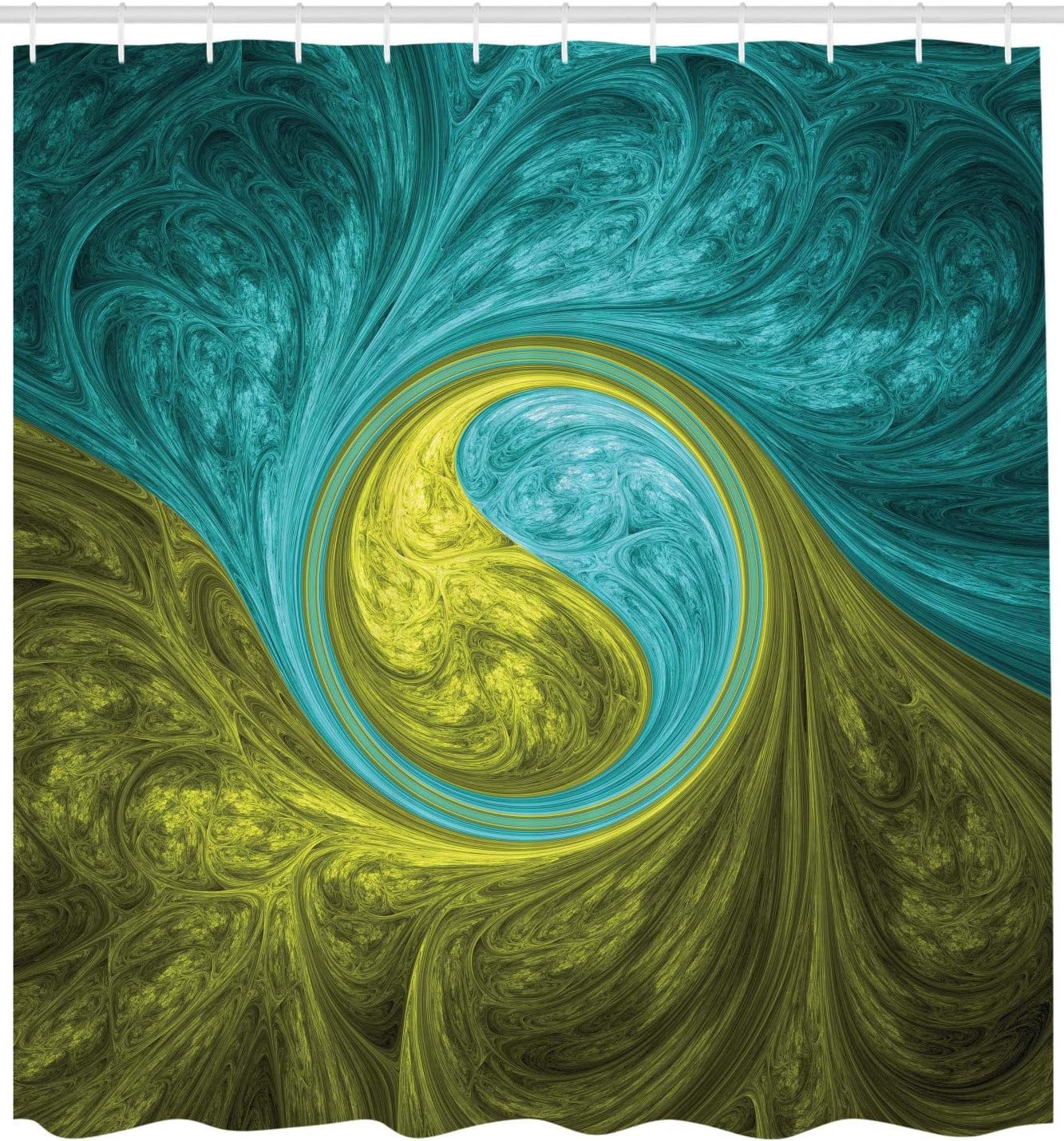image:imageAmbesonne Hummingbirds Shower Curtain Tropical Flowers and Leaves Natural Foliage Vibrant Color Exotic Rainforest Cloth Fabric Bathroom Decor Set with Hooks 69 W x 70 L Soft Blue Coral GreenKhaki Teal