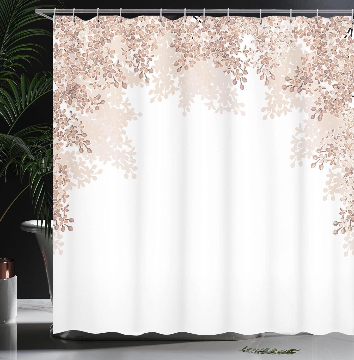 image:imageAmbesonne Hummingbirds Shower Curtain Tropical Flowers and Leaves Natural Foliage Vibrant Color Exotic Rainforest Cloth Fabric Bathroom Decor Set with Hooks 69 W x 70 L Soft Blue Coral GreenWarm Taupe
