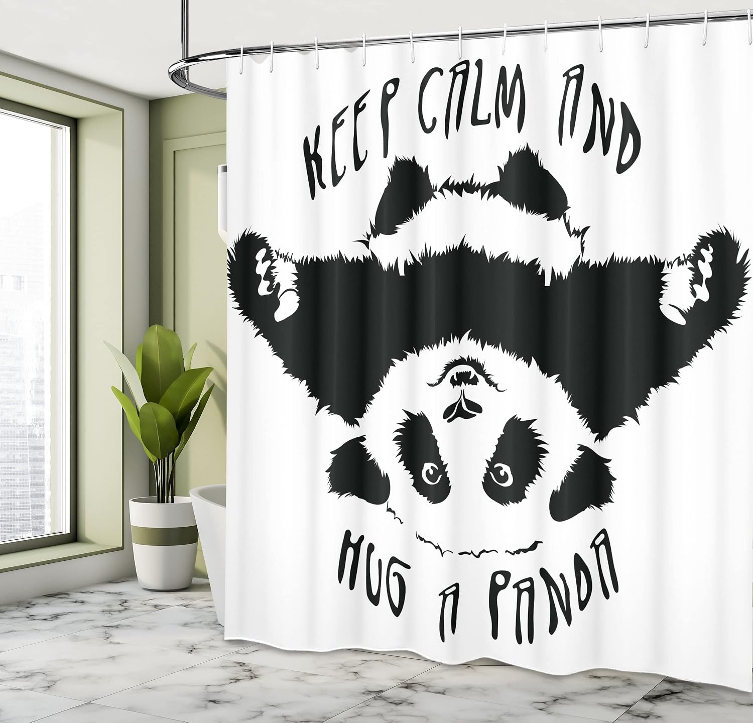 image:imageAmbesonne Hummingbirds Shower Curtain Tropical Flowers and Leaves Natural Foliage Vibrant Color Exotic Rainforest Cloth Fabric Bathroom Decor Set with Hooks 69 W x 70 L Soft Blue Coral GreenWhite Charcoal Grey