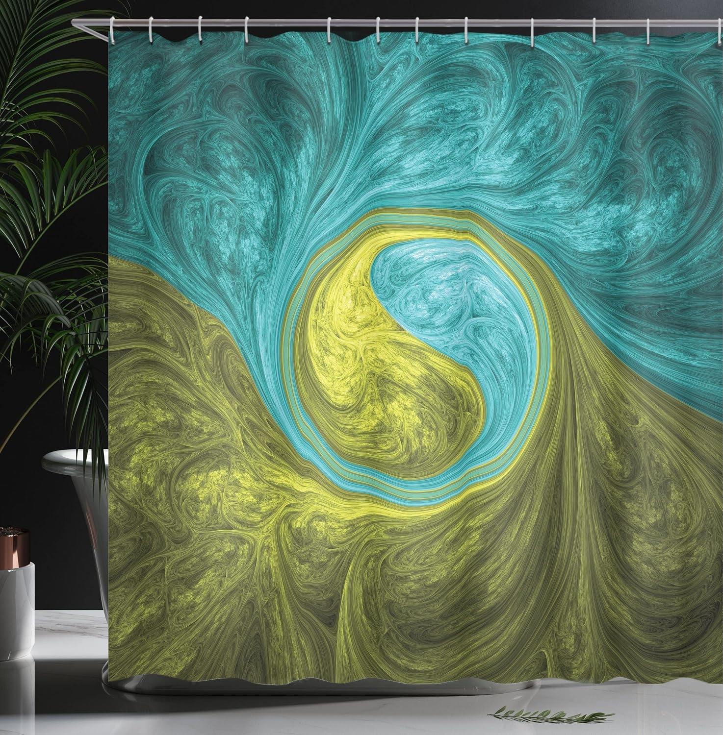 image:imageAmbesonne Hummingbirds Shower Curtain Tropical Flowers and Leaves Natural Foliage Vibrant Color Exotic Rainforest Cloth Fabric Bathroom Decor Set with Hooks 69 W x 70 L Soft Blue Coral GreenKhaki Teal