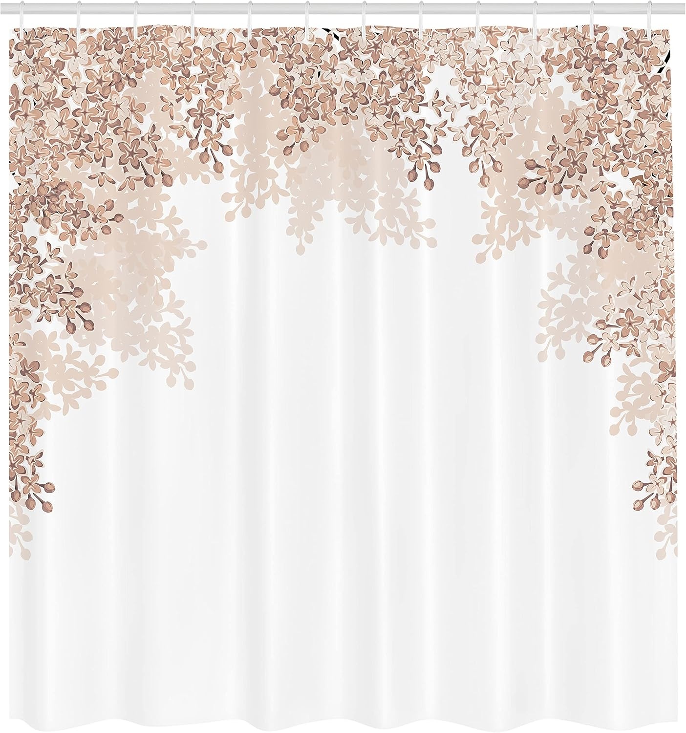 image:imageAmbesonne Hummingbirds Shower Curtain Tropical Flowers and Leaves Natural Foliage Vibrant Color Exotic Rainforest Cloth Fabric Bathroom Decor Set with Hooks 69 W x 70 L Soft Blue Coral GreenWarm Taupe