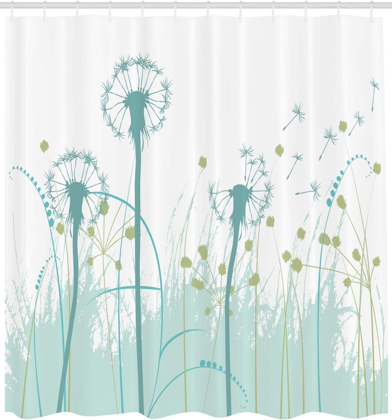 image:imageAmbesonne Hummingbirds Shower Curtain Tropical Flowers and Leaves Natural Foliage Vibrant Color Exotic Rainforest Cloth Fabric Bathroom Decor Set with Hooks 69 W x 70 L Soft Blue Coral GreenKhaki Green