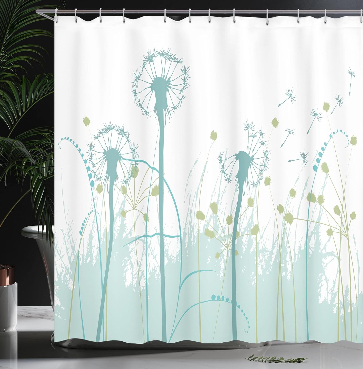 image:imageAmbesonne Hummingbirds Shower Curtain Tropical Flowers and Leaves Natural Foliage Vibrant Color Exotic Rainforest Cloth Fabric Bathroom Decor Set with Hooks 69 W x 70 L Soft Blue Coral GreenKhaki Green