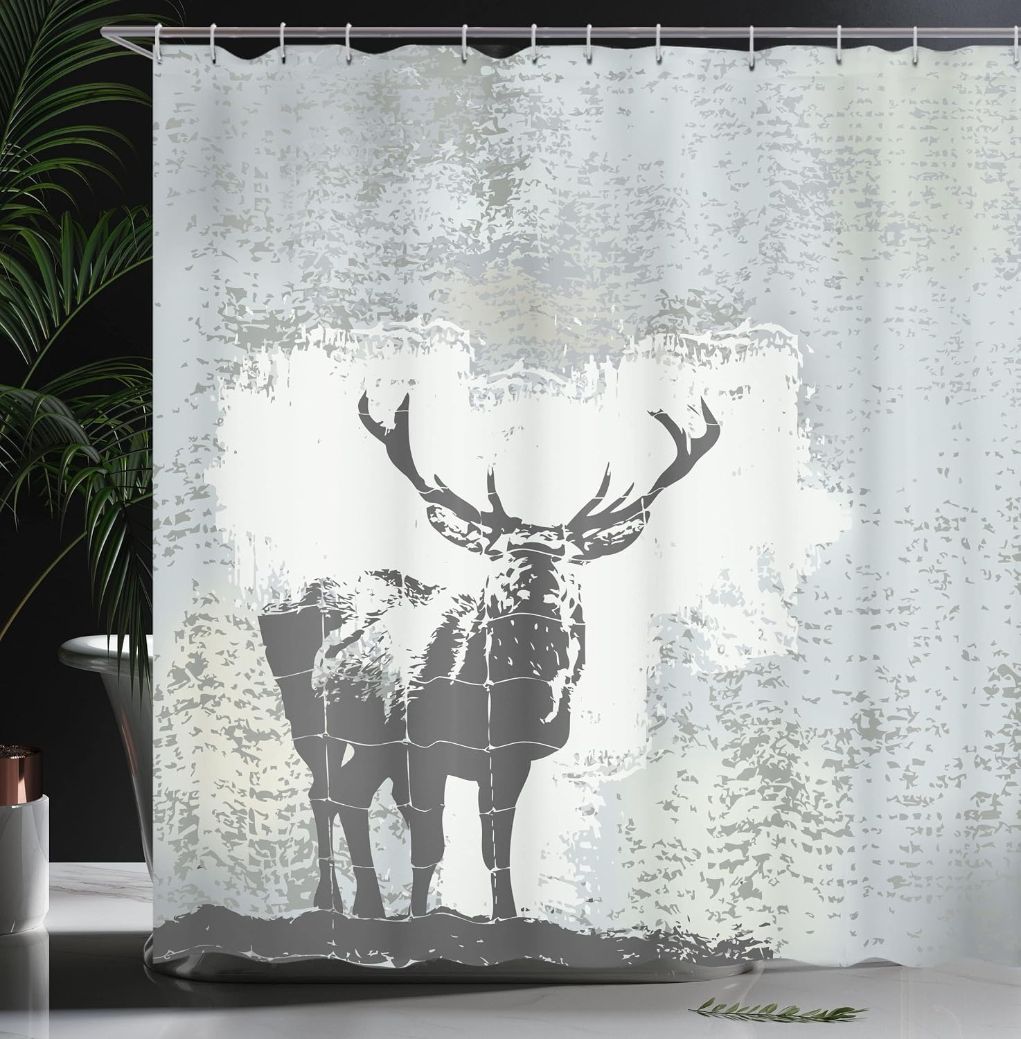 image:imageAmbesonne Hummingbirds Shower Curtain Tropical Flowers and Leaves Natural Foliage Vibrant Color Exotic Rainforest Cloth Fabric Bathroom Decor Set with Hooks 69 W x 70 L Soft Blue Coral GreenGrey Black