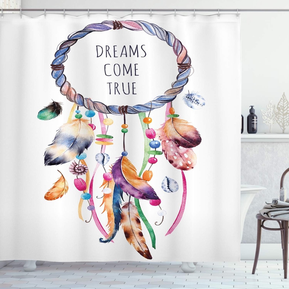 image:imageAmbesonne Hummingbirds Shower Curtain Tropical Flowers and Leaves Natural Foliage Vibrant Color Exotic Rainforest Cloth Fabric Bathroom Decor Set with Hooks 69 W x 70 L Soft Blue Coral GreenCeil Blue Multicolor