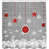 image:imageAmbesonne Deer Shower Curtain Colorful Animal Silhouette Various Christmas Elements Wooden Planks Theme Cloth Fabric Bathroom Decor Set with Hooks 69 W x 70 L Grey MulticolorGrey Red White