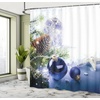 image:imageAmbesonne Deer Shower Curtain Colorful Animal Silhouette Various Christmas Elements Wooden Planks Theme Cloth Fabric Bathroom Decor Set with Hooks 69 W x 70 L Grey MulticolorBlue Grey White