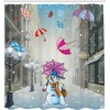 image:imageAmbesonne Deer Shower Curtain Colorful Animal Silhouette Various Christmas Elements Wooden Planks Theme Cloth Fabric Bathroom Decor Set with Hooks 69 W x 70 L Grey MulticolorWhite and Blue