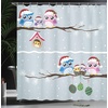 image:imageAmbesonne Deer Shower Curtain Colorful Animal Silhouette Various Christmas Elements Wooden Planks Theme Cloth Fabric Bathroom Decor Set with Hooks 69 W x 70 L Grey MulticolorGrey