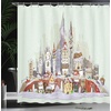 image:imageAmbesonne Deer Shower Curtain Colorful Animal Silhouette Various Christmas Elements Wooden Planks Theme Cloth Fabric Bathroom Decor Set with Hooks 69 W x 70 L Grey MulticolorGreen Lavender