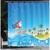 image:imageAmbesonne Deer Shower Curtain Colorful Animal Silhouette Various Christmas Elements Wooden Planks Theme Cloth Fabric Bathroom Decor Set with Hooks 69 W x 70 L Grey MulticolorBlue Yellow