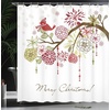 image:imageAmbesonne Deer Shower Curtain Colorful Animal Silhouette Various Christmas Elements Wooden Planks Theme Cloth Fabric Bathroom Decor Set with Hooks 69 W x 70 L Grey MulticolorGreen White