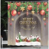 image:imageAmbesonne Deer Shower Curtain Colorful Animal Silhouette Various Christmas Elements Wooden Planks Theme Cloth Fabric Bathroom Decor Set with Hooks 69 W x 70 L Grey MulticolorRed Green