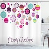 image:imageAmbesonne Deer Shower Curtain Colorful Animal Silhouette Various Christmas Elements Wooden Planks Theme Cloth Fabric Bathroom Decor Set with Hooks 69 W x 70 L Grey MulticolorPastel Magenta