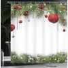 image:imageAmbesonne Deer Shower Curtain Colorful Animal Silhouette Various Christmas Elements Wooden Planks Theme Cloth Fabric Bathroom Decor Set with Hooks 69 W x 70 L Grey MulticolorGreen Silver White