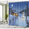 image:imageAmbesonne Deer Shower Curtain Colorful Animal Silhouette Various Christmas Elements Wooden Planks Theme Cloth Fabric Bathroom Decor Set with Hooks 69 W x 70 L Grey MulticolorIvory Blue