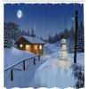 image:imageAmbesonne Deer Shower Curtain Colorful Animal Silhouette Various Christmas Elements Wooden Planks Theme Cloth Fabric Bathroom Decor Set with Hooks 69 W x 70 L Grey MulticolorIvory Blue