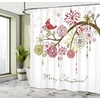image:imageAmbesonne Deer Shower Curtain Colorful Animal Silhouette Various Christmas Elements Wooden Planks Theme Cloth Fabric Bathroom Decor Set with Hooks 69 W x 70 L Grey MulticolorGreen White
