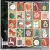 image:imageAmbesonne Deer Shower Curtain Colorful Animal Silhouette Various Christmas Elements Wooden Planks Theme Cloth Fabric Bathroom Decor Set with Hooks 69 W x 70 L Grey MulticolorVermilion