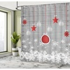 image:imageAmbesonne Deer Shower Curtain Colorful Animal Silhouette Various Christmas Elements Wooden Planks Theme Cloth Fabric Bathroom Decor Set with Hooks 69 W x 70 L Grey MulticolorGrey Red White
