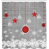 image:imageAmbesonne Deer Shower Curtain Colorful Animal Silhouette Various Christmas Elements Wooden Planks Theme Cloth Fabric Bathroom Decor Set with Hooks 69 W x 70 L Grey MulticolorGrey Red White
