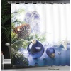 image:imageAmbesonne Deer Shower Curtain Colorful Animal Silhouette Various Christmas Elements Wooden Planks Theme Cloth Fabric Bathroom Decor Set with Hooks 69 W x 70 L Grey MulticolorBlue Grey White