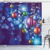 image:imageAmbesonne Deer Shower Curtain Colorful Animal Silhouette Various Christmas Elements Wooden Planks Theme Cloth Fabric Bathroom Decor Set with Hooks 69 W x 70 L Grey MulticolorIndigo