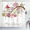 image:imageAmbesonne Deer Shower Curtain Colorful Animal Silhouette Various Christmas Elements Wooden Planks Theme Cloth Fabric Bathroom Decor Set with Hooks 69 W x 70 L Grey MulticolorGreen White
