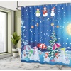 image:imageAmbesonne Deer Shower Curtain Colorful Animal Silhouette Various Christmas Elements Wooden Planks Theme Cloth Fabric Bathroom Decor Set with Hooks 69 W x 70 L Grey MulticolorMulticolor Green