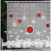 image:imageAmbesonne Deer Shower Curtain Colorful Animal Silhouette Various Christmas Elements Wooden Planks Theme Cloth Fabric Bathroom Decor Set with Hooks 69 W x 70 L Grey MulticolorGrey Red White
