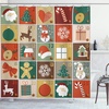 image:imageAmbesonne Deer Shower Curtain Colorful Animal Silhouette Various Christmas Elements Wooden Planks Theme Cloth Fabric Bathroom Decor Set with Hooks 69 W x 70 L Grey MulticolorVermilion