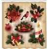 image:imageAmbesonne Deer Shower Curtain Colorful Animal Silhouette Various Christmas Elements Wooden Planks Theme Cloth Fabric Bathroom Decor Set with Hooks 69 W x 70 L Grey MulticolorMulticolor Red